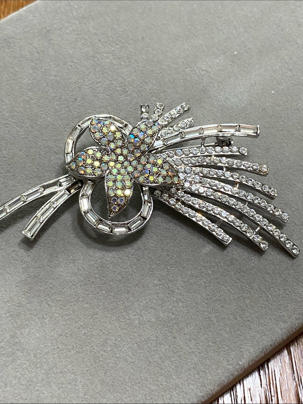 Aurora Crystal Floral Spray Brooch